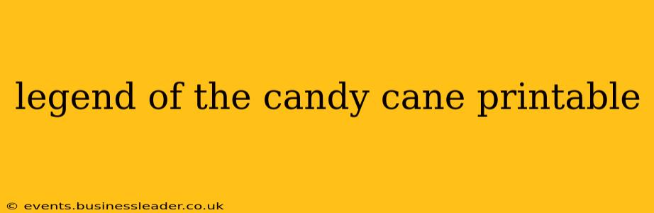 legend of the candy cane printable