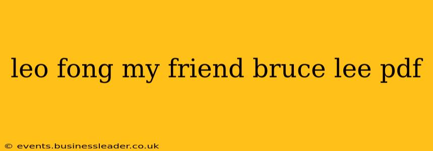 leo fong my friend bruce lee pdf