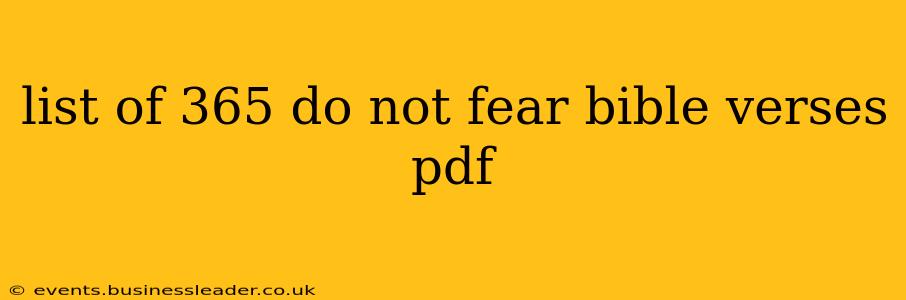 list of 365 do not fear bible verses pdf