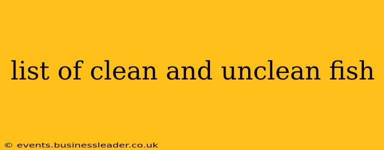 list of clean and unclean fish