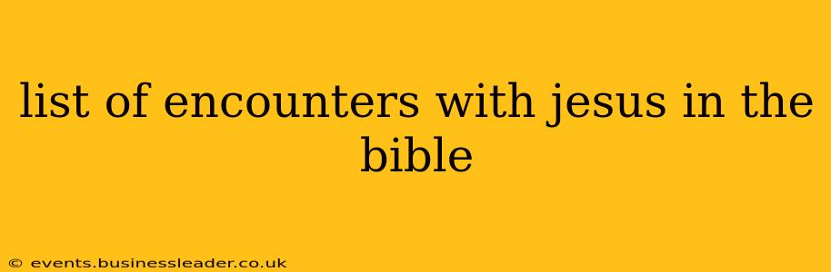list of encounters with jesus in the bible