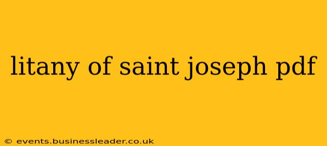 litany of saint joseph pdf