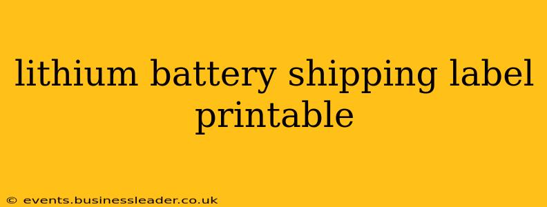 lithium battery shipping label printable