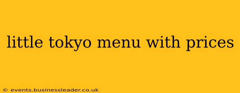 little tokyo menu with prices