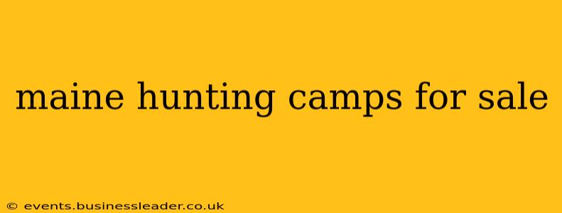 maine hunting camps for sale
