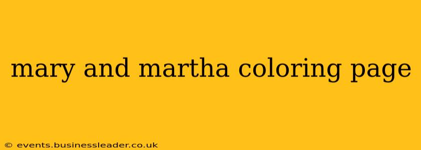mary and martha coloring page