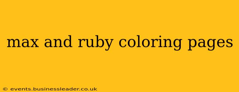 max and ruby coloring pages