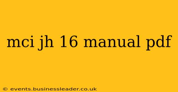 mci jh 16 manual pdf