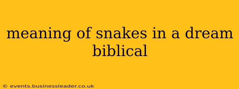 meaning of snakes in a dream biblical