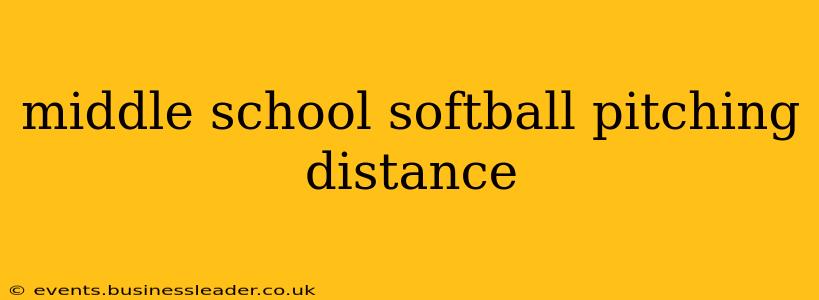 middle school softball pitching distance