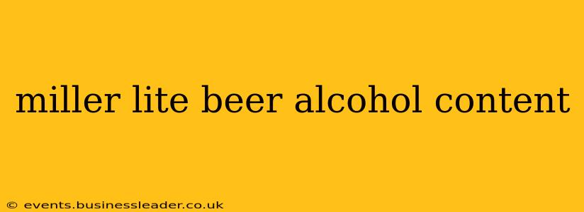 miller lite beer alcohol content