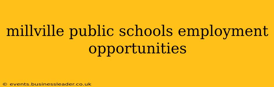 millville public schools employment opportunities