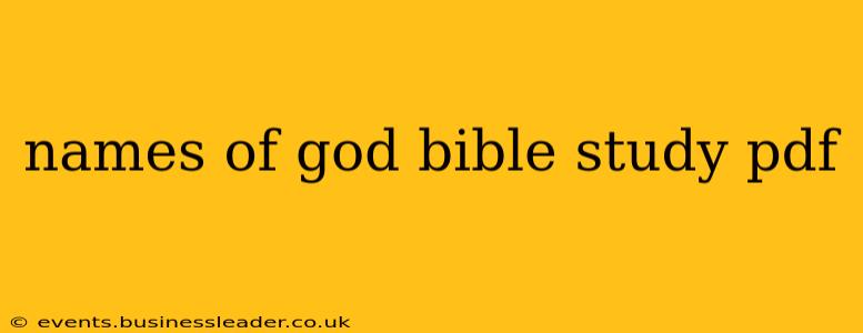 names of god bible study pdf
