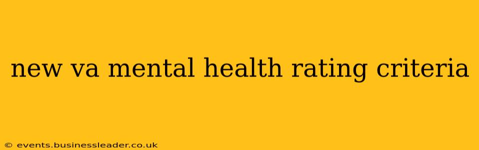 new va mental health rating criteria
