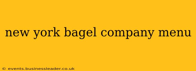 new york bagel company menu