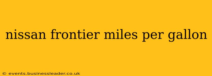nissan frontier miles per gallon