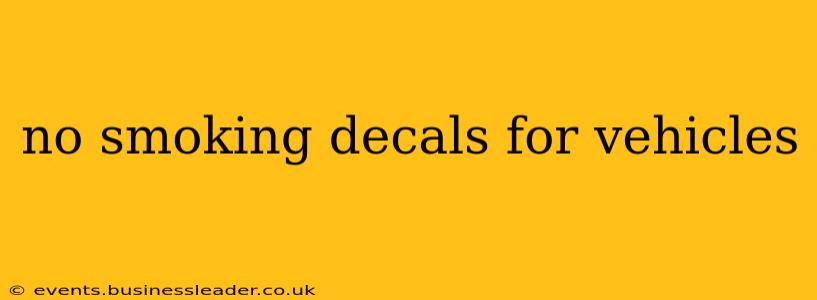 no smoking decals for vehicles