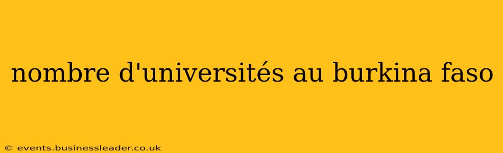 nombre d'universités au burkina faso