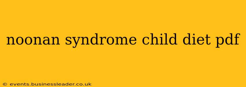 noonan syndrome child diet pdf