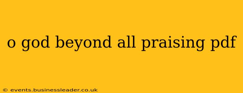o god beyond all praising pdf