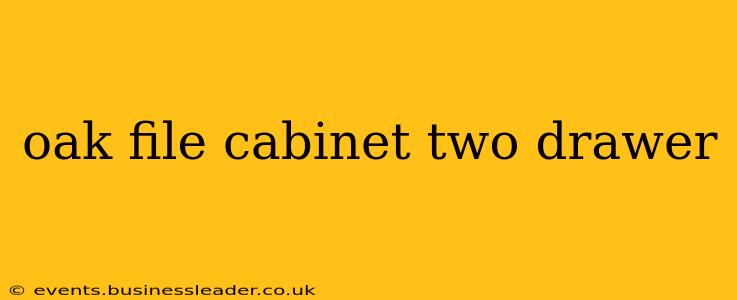oak file cabinet two drawer