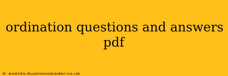 ordination questions and answers pdf