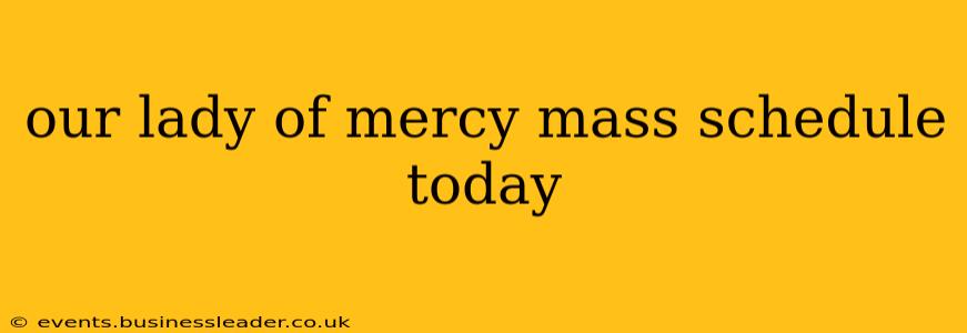 our lady of mercy mass schedule today