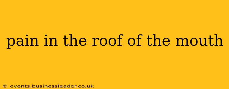 pain in the roof of the mouth