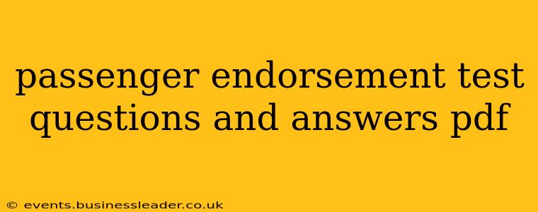 passenger endorsement test questions and answers pdf