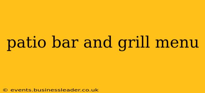 patio bar and grill menu