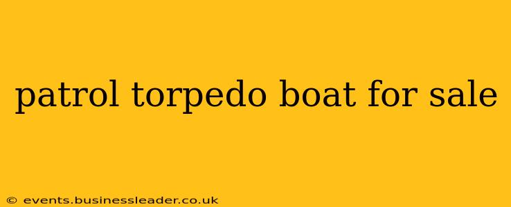 patrol torpedo boat for sale