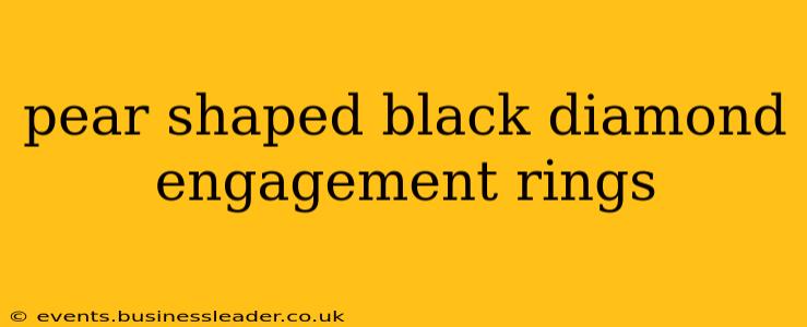 pear shaped black diamond engagement rings