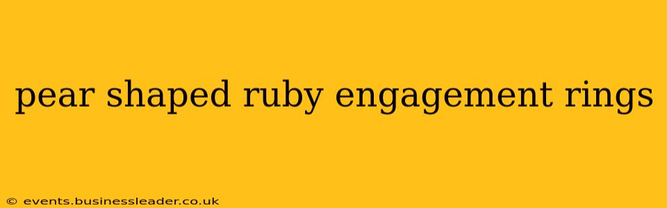 pear shaped ruby engagement rings