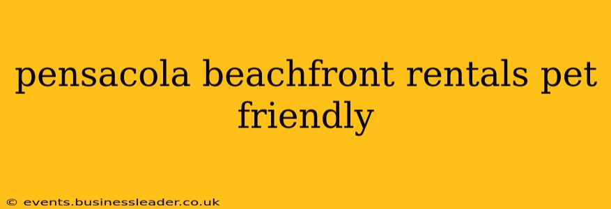 pensacola beachfront rentals pet friendly