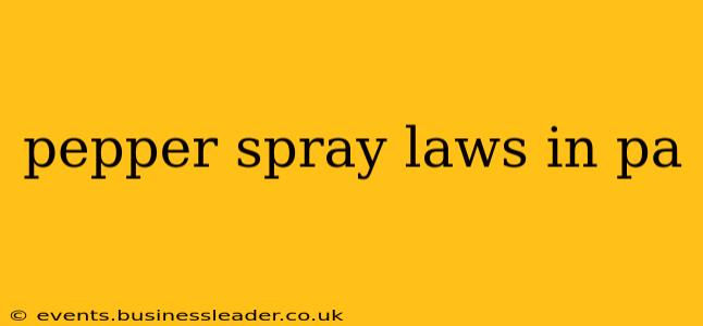 pepper spray laws in pa