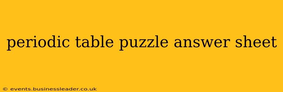 periodic table puzzle answer sheet