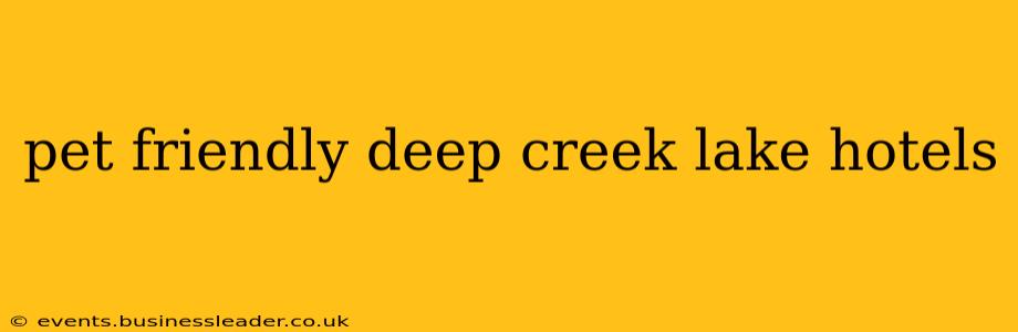pet friendly deep creek lake hotels