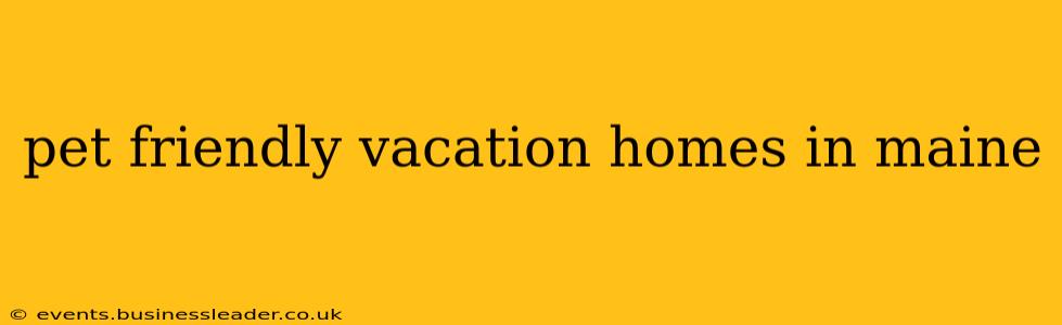 pet friendly vacation homes in maine