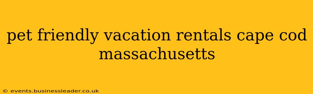 pet friendly vacation rentals cape cod massachusetts