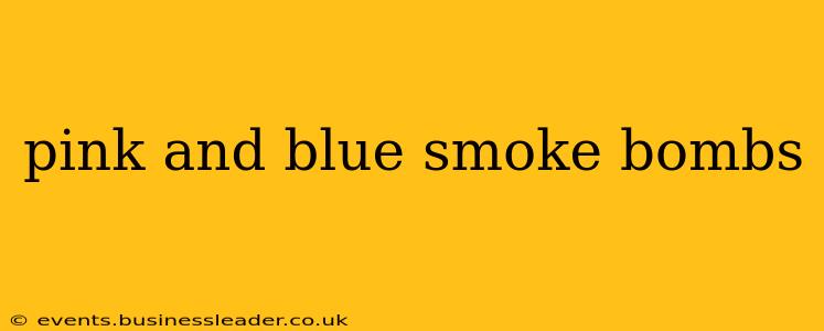pink and blue smoke bombs