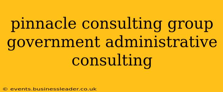 pinnacle consulting group government administrative consulting
