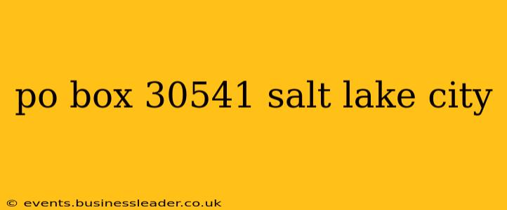 po box 30541 salt lake city