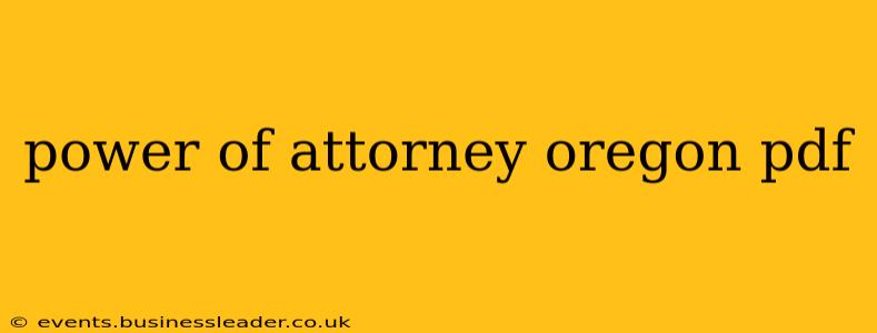 power of attorney oregon pdf