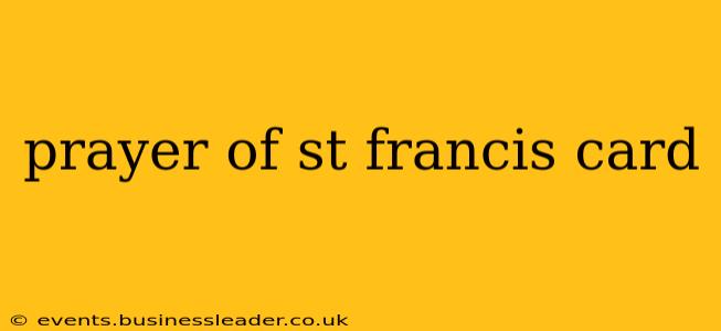 prayer of st francis card