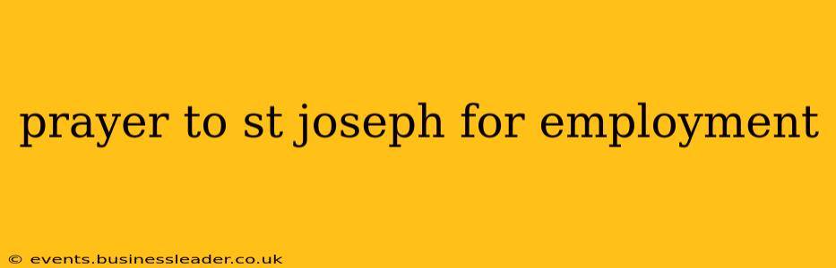 prayer to st joseph for employment