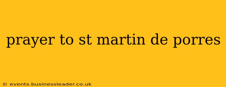 prayer to st martin de porres