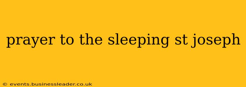 prayer to the sleeping st joseph