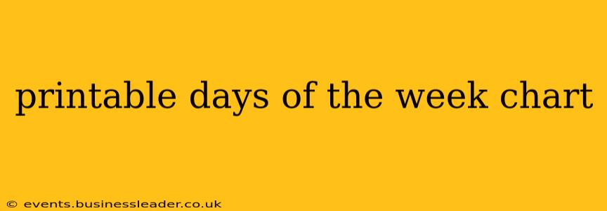 printable days of the week chart