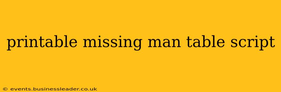 printable missing man table script