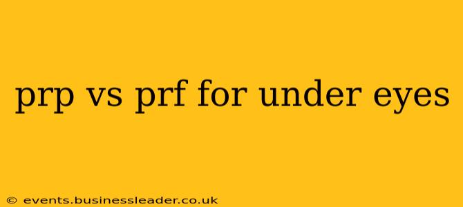 prp vs prf for under eyes